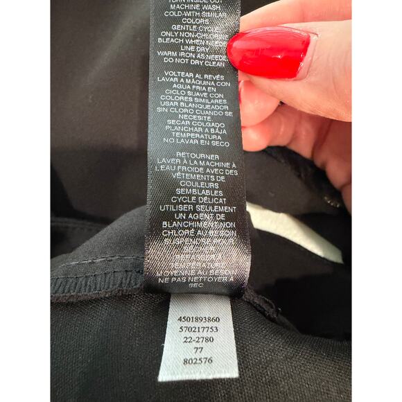 WHBM Black Skinny Pants Gold Pattern Front Zip Size 6 Style 4501893860 - Picture 9 of 9